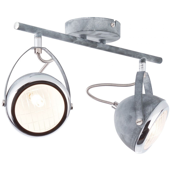 Spotrohr Melissa, grau, 22 x 14 cm, Metall Deckenspots, dimmbar