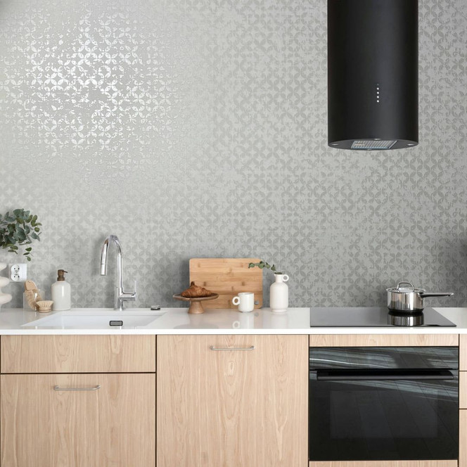 Vliestapete mit Sterne ornamentaler Stil weiss Grafisch