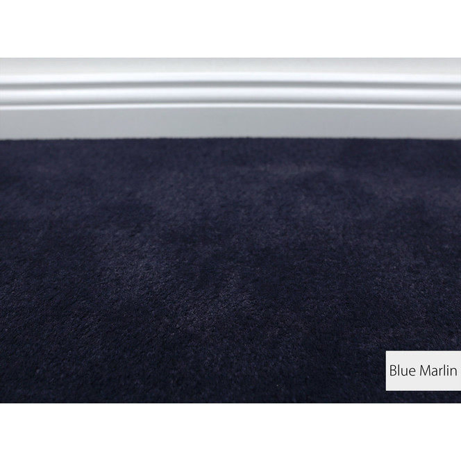 Emily Velours Teppichboden Meterware in Blue Marlin