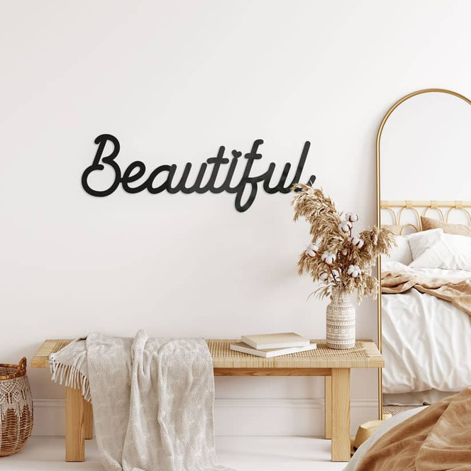 3D Schriftzug Beautiful - Wanddeko aus Acrylglas