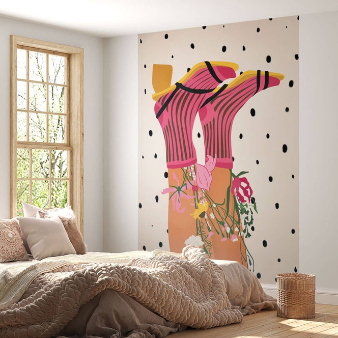 Fototapete Sockenliebe trifft Flower Power - Mokate