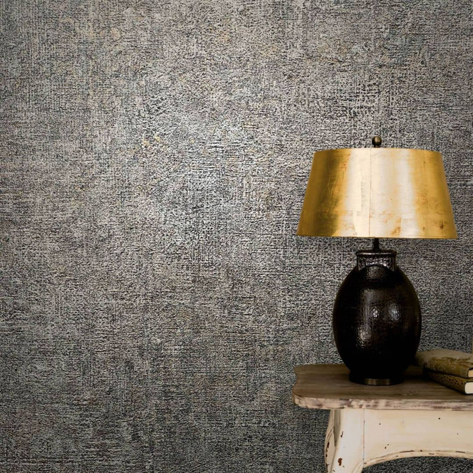Vliestapete im Rost Optik used-look grau, anthrazit Struktur