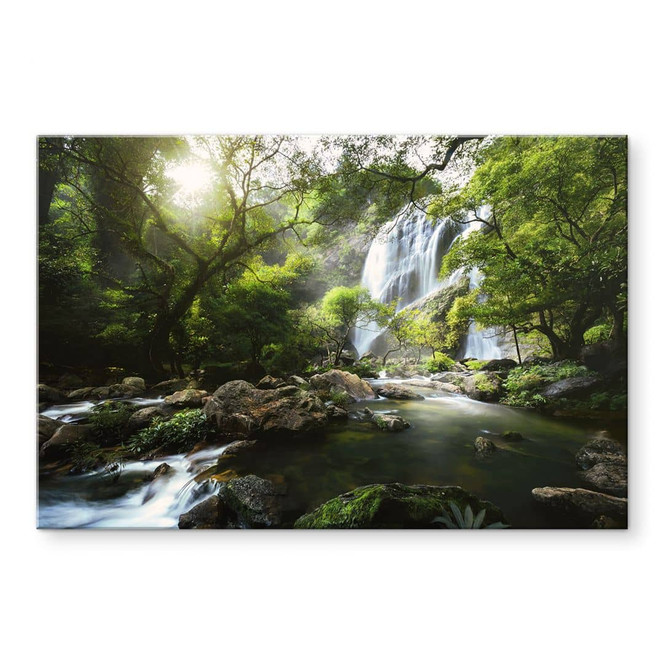 Acrylglasbild Wasserfall im Wald - Foto