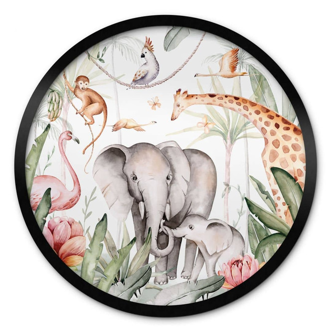 Poster Afrikanische Tiere im Regenwald - Kvilis - Rund