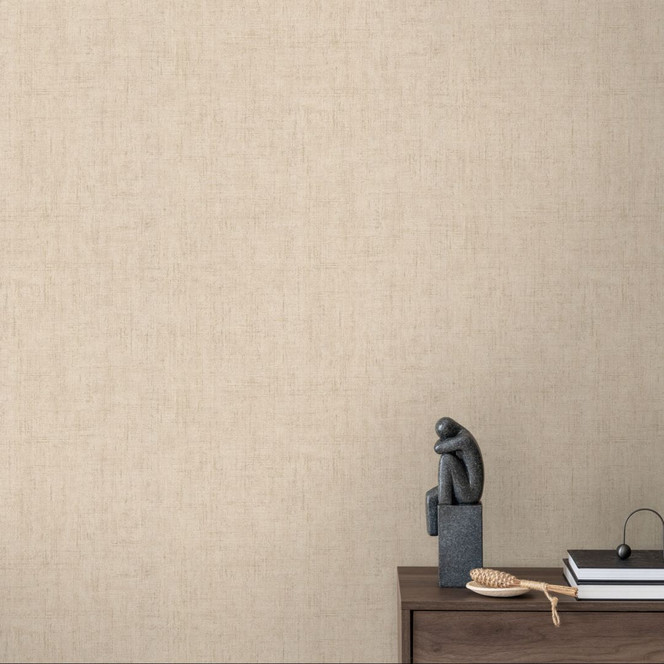 Strukturtapete Textil-Optik Naturbeige - Dezente Vliestapete modern