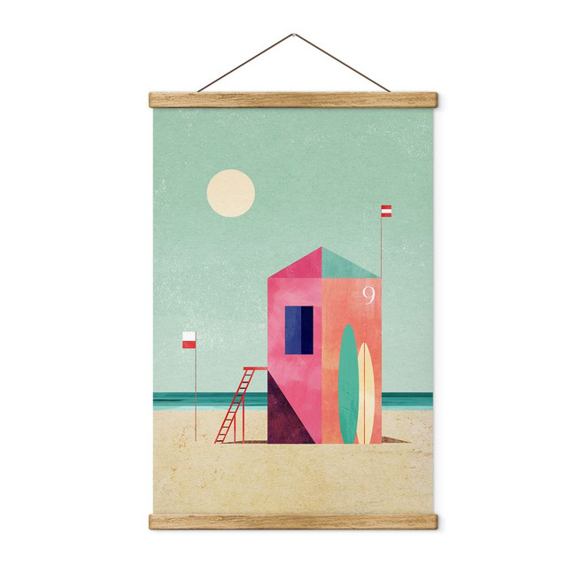 Stoffbild Rettungshäuschen am Strand - Rivers