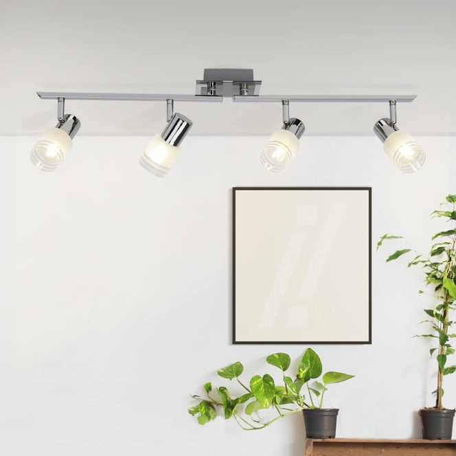 Spotrohr Lana, metallic, 4, 17 x 79 cm, Glas Strahler