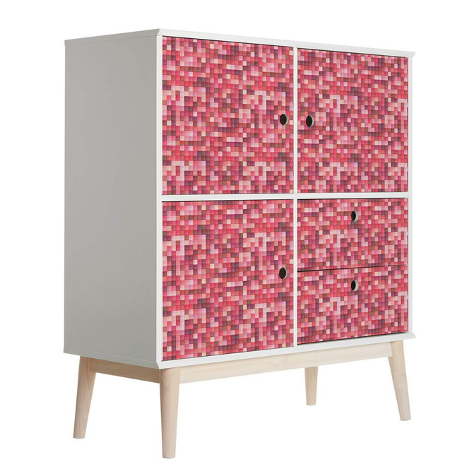 Möbelfolie, Dekofolie - abwischbar - Rotes Mosaik 02