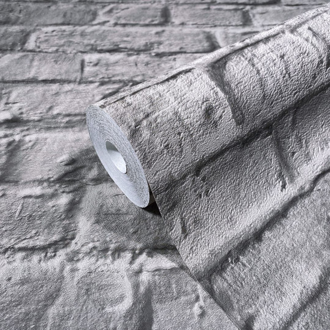 Vliestapete in 3D Steinoptik braun Steinoptik