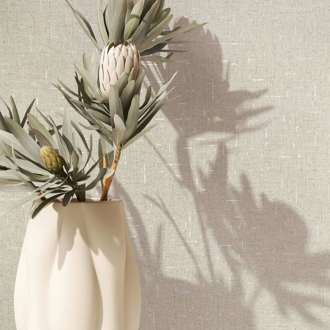 Vliestapete in leicht glänzender Struktur beige Uni