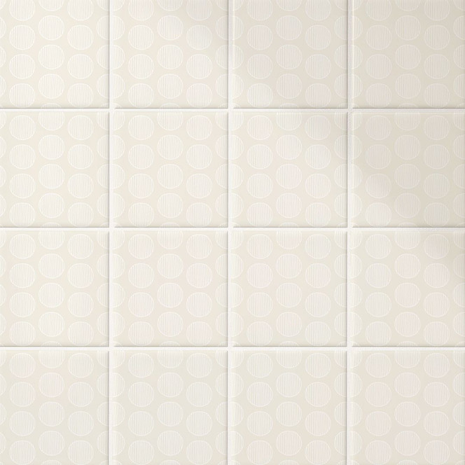 Fliesenaufkleber Boho - Kreise creme - 12er Set