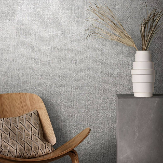 Vliestapete mit starkem Textil-Look grau, grün Struktur
