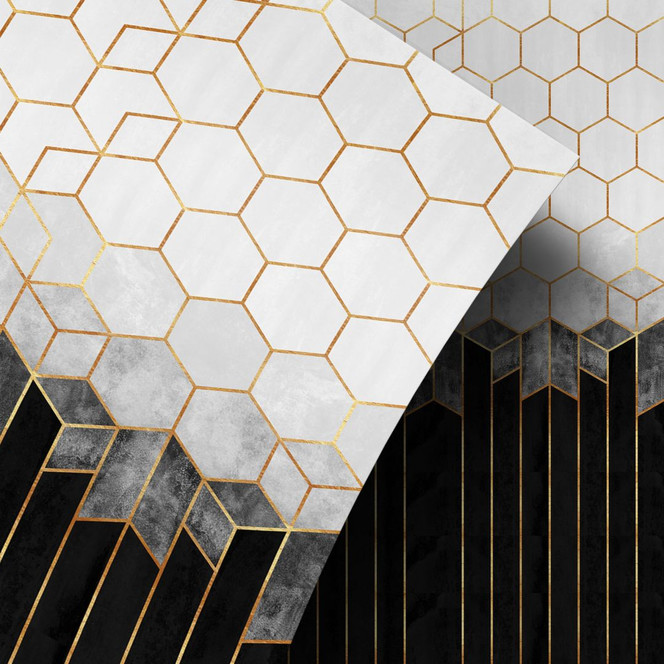Möbelfolie Fredriksson - Hexagone: Schwarz und Grau