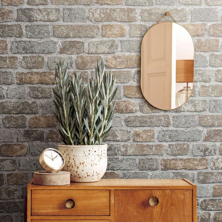 Steinoptiktapete, Vliestapete greige - WA445943