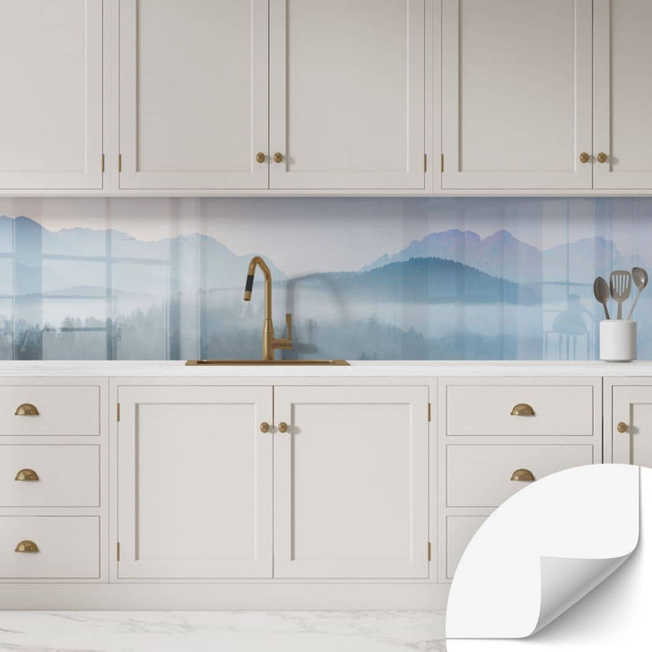 Selbstklebende Küchenrückwand Neblige Waldlandschaft im Herbst - Eisenmann - WA448235