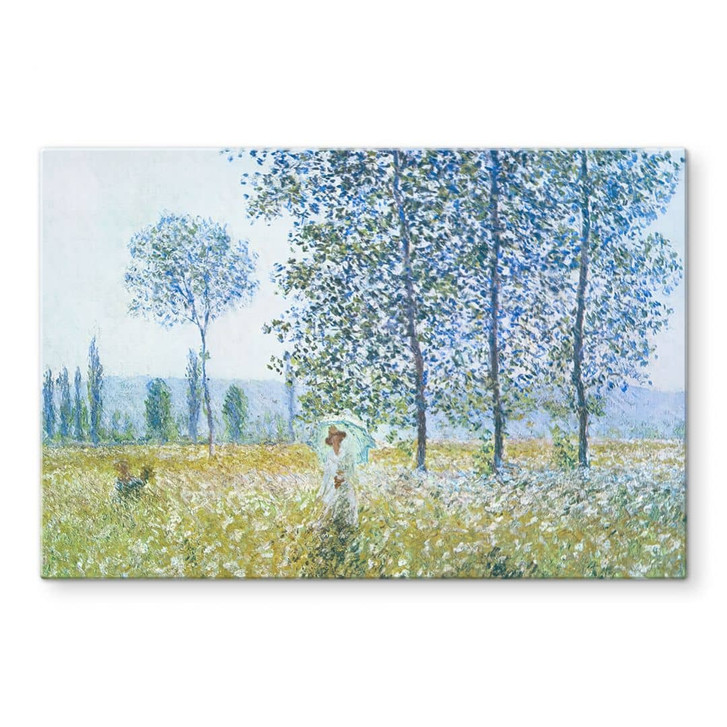 Glasbild Monet - Felder im Frühling - WA443751