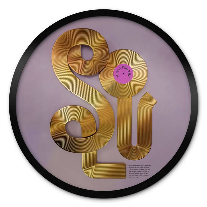 Poster Soul trifft auf Vinyl - Musik für die Seele - Harrison - Rund - WA433231