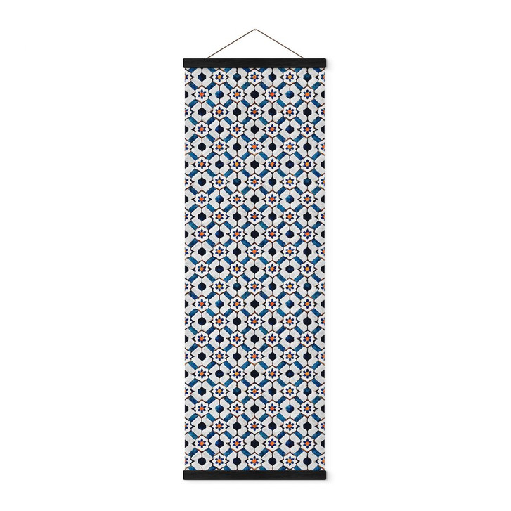 Stoffbild Geometrisches Muster mit Blumen - Treechild - Panorama - WA429567