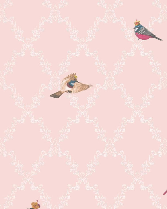 Vliestapete Vögel Illustration Romantisch, Modern in Weiss für Schlafzimmer - WA482839