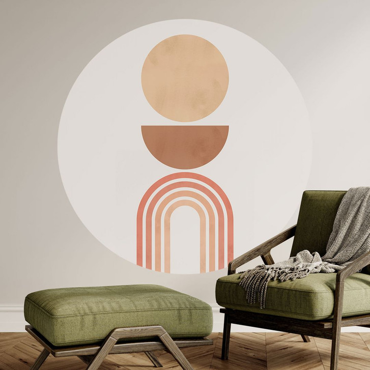 Wandtattoo Abstrakte Balance - Retro Bögen und Kreise - Costa - Rund - WA429893