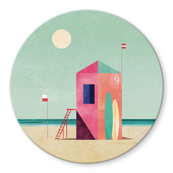 Glasbild Rettungshäuschen am Strand - Rivers - Rund - WA424920