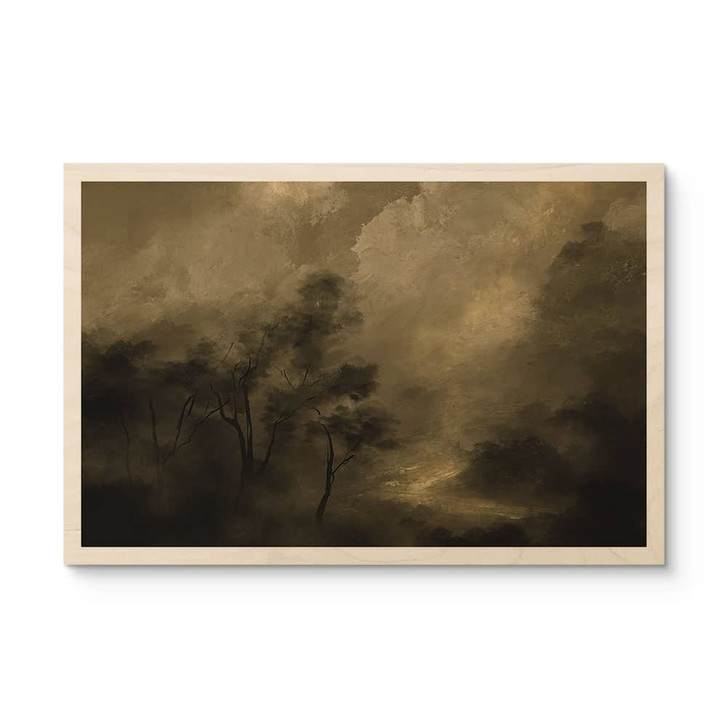 Holzbild Bäume im Nebel der Dämmerung - Hobday - WA456659