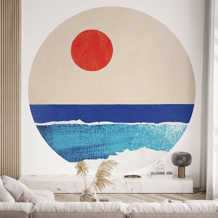 Fototapete Ruhiger Strand bei Sonnenuntergang - Rivers - Rund - Selbstklebend/Vlies - WA471448