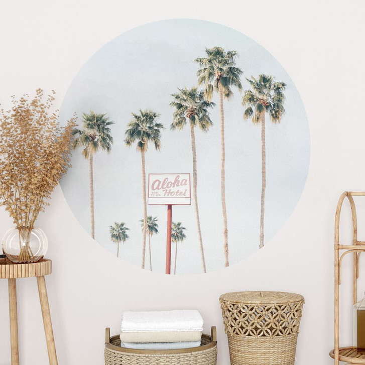 Wandtattoo Palmen am Hotel Aloha - Sisi & Seb - Rund - WA430117