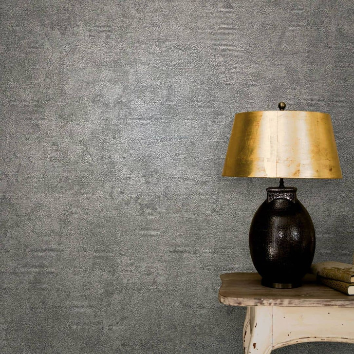 Vliestapete mit leicht linierter Struktur anthrazit Uni - WA444269