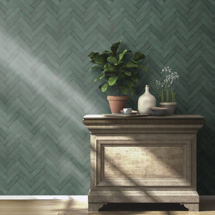 Backsteintapete, Steinoptiktapete Factory V grün - WA428602