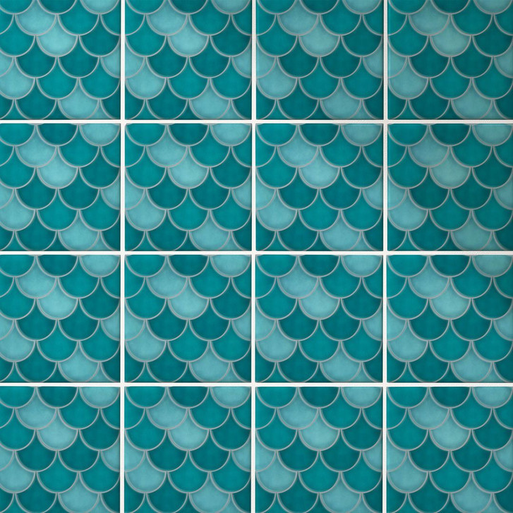 Fliesenaufkleber Fischschuppen - Türkis - 12er Set - WA420791