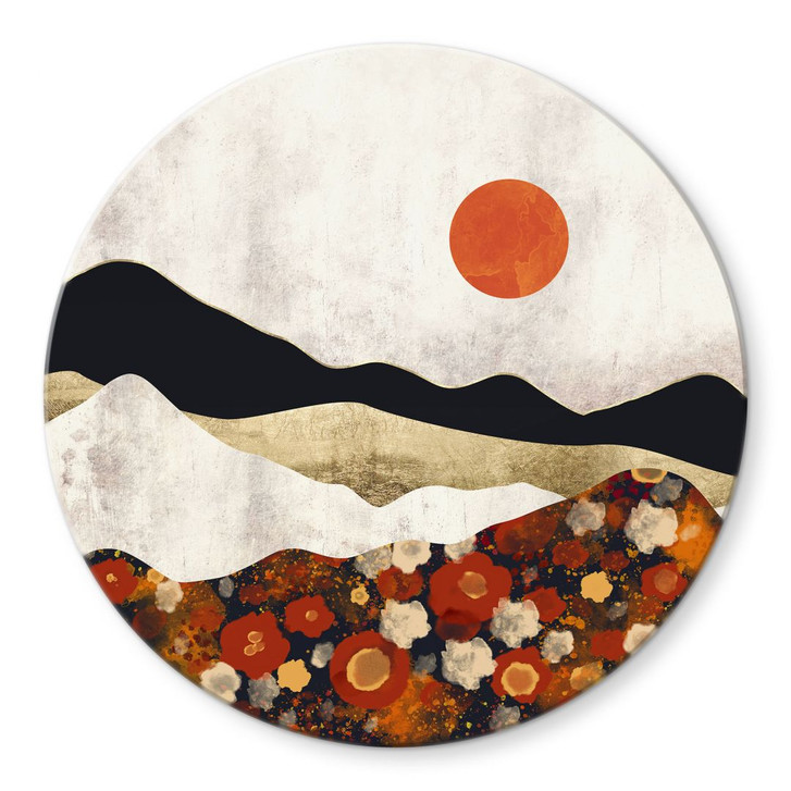 Glasbild Herbstliche Berglandschaft - SpaceFrog Designs - Rund - WA424877