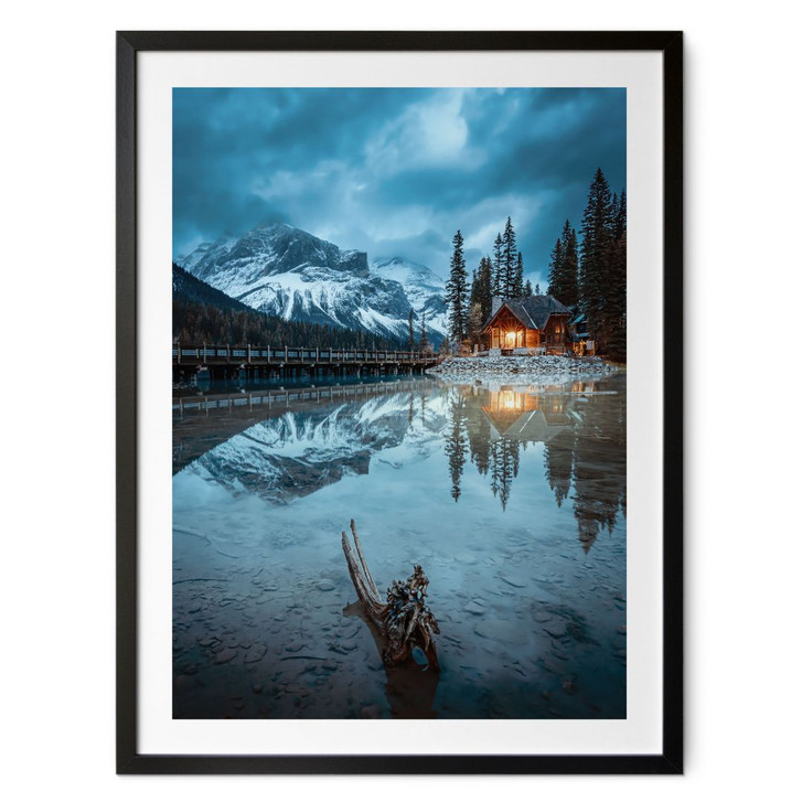 Poster Bergidylle am abendlichen See - Bing Li - WA427546