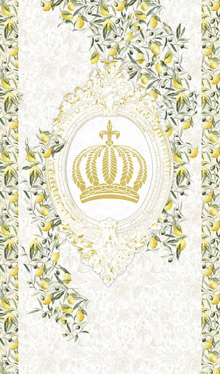 Fototapete Krone, Zitronen Floral Natur matt in Weiss für Wohnzimmer 2.70 x 1.59m - WA461653