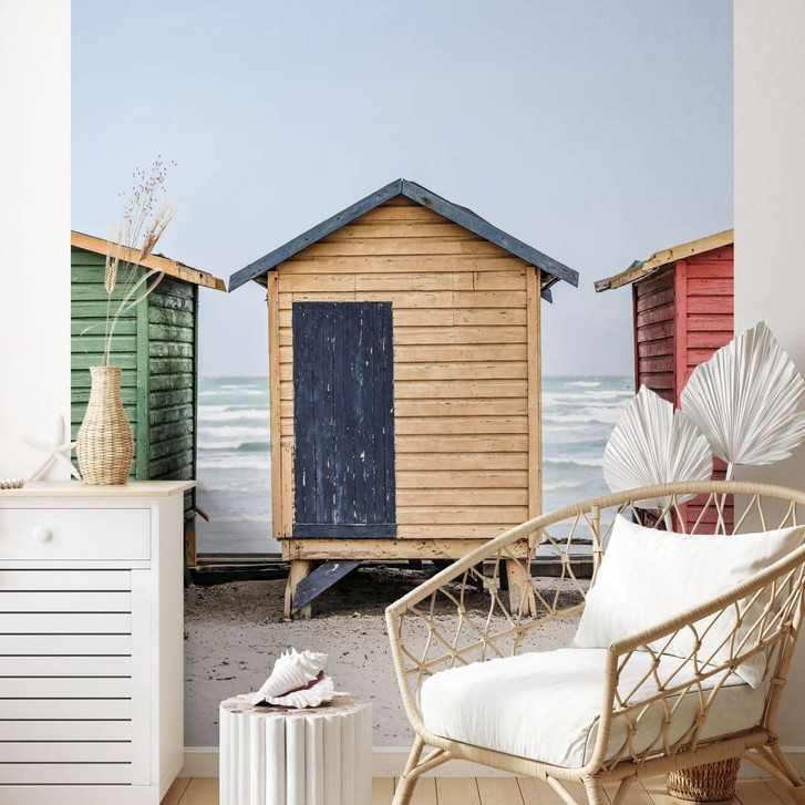 Strand Fototapete Küstencharme - Bunte Hütten am Meer - Shot by Clint - WA459252