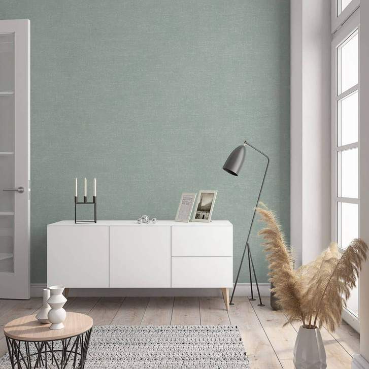 Vliestapete in moderner, feiner Struktur grün Uni - WA444303