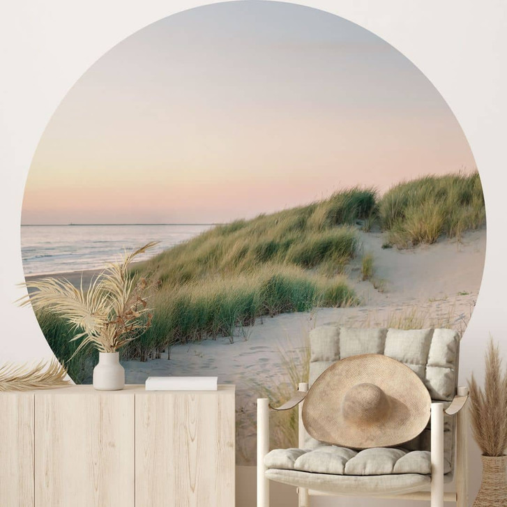 Strand Fototapete - Dünen an der holländischen Küste - Zwart - Rund - Selbstklebend/Vlies - WA467285