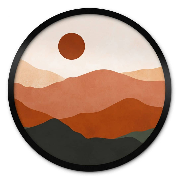 Poster Sanfte Hügel in der Abendsonne - Costa - Rund - WA473434