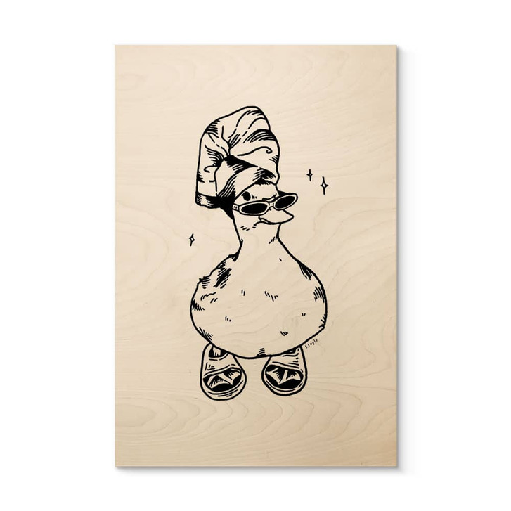 Holzbild Coole Spa-Ente mit Sonnenbrille - Royle - WA432541