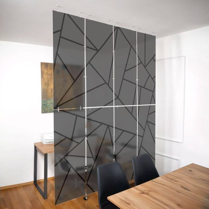 Raumteiler, Paravent, Sichtschutz hängend Gitternetz Schwarz - WA449381