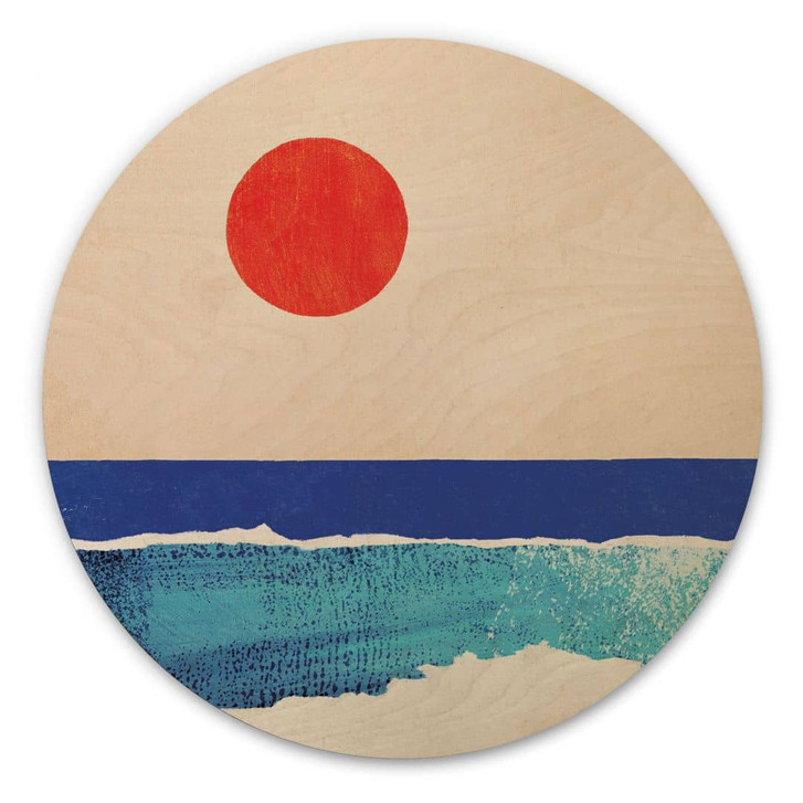 Holzbild Ruhiger Strand bei Sonnenuntergang - Rivers - Rund - WA472000