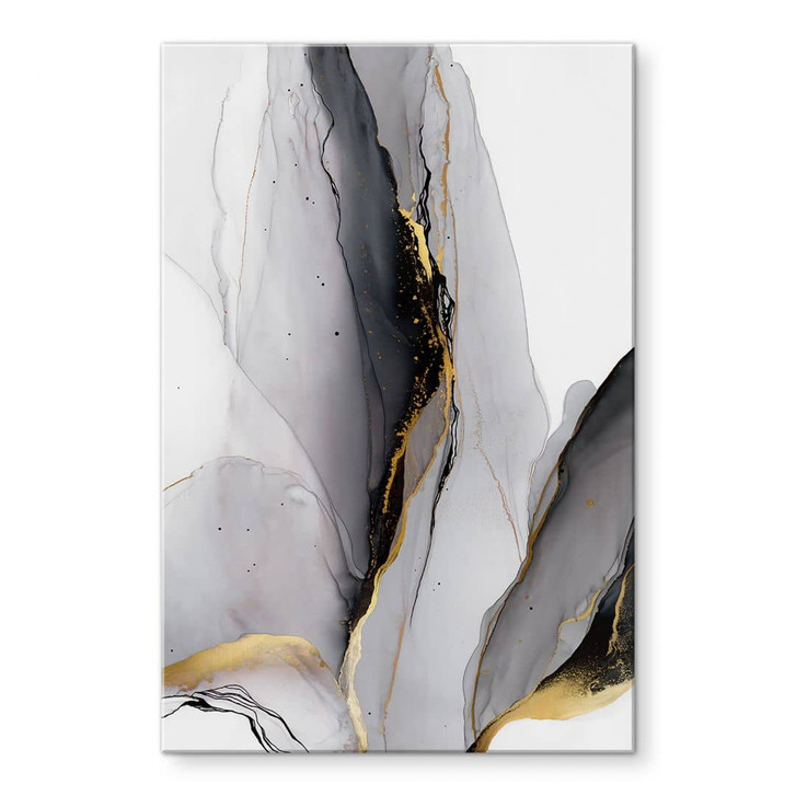 Acrylglasbild Abstrakte Komposition in Gold und Grau - Shelest - WA458173