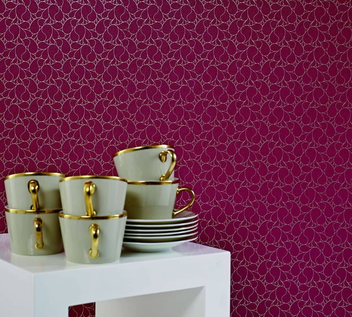 Vliestapete Abstrackt Uni Modern, Romantisch, Shabby Chic in Rot - WA482856