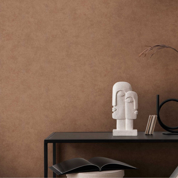 Unitapete mit Putz-Optik Terrakotta - Einfarbige Tapete mit Struktur - Strukturtapete - WA456622