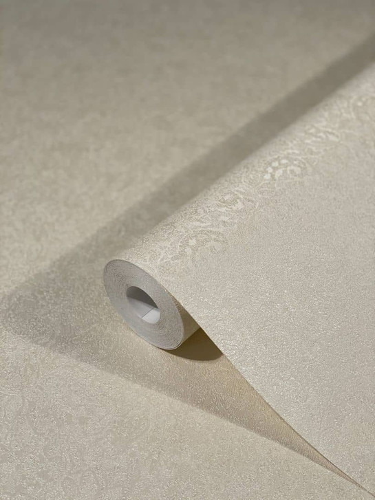 Vliestapete mit glänzenden kleinen Blättern beige Floral von Harald Glööckler - WA445917