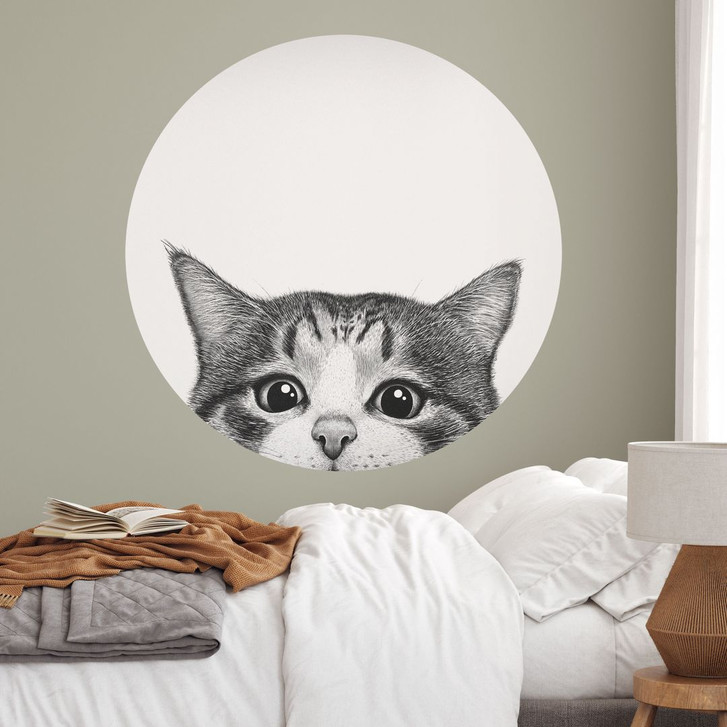 Wandtattoo Neugierige Katze - Korenkova - Rund - WA434796