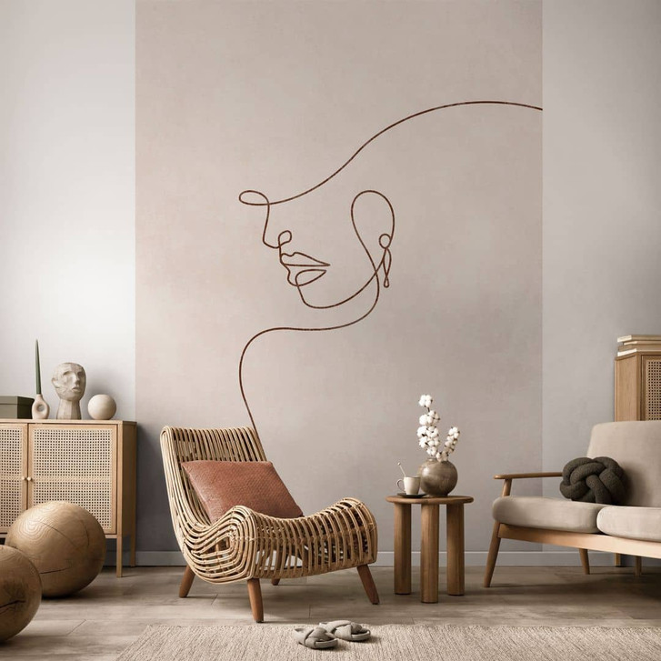 Fototapete Zarte Konturen einer Frau - Line Art - Tunaboylu - WA466588