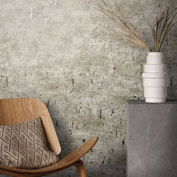 Vliestapete mit glänzender Betonoptik beige Struktur - WA451504