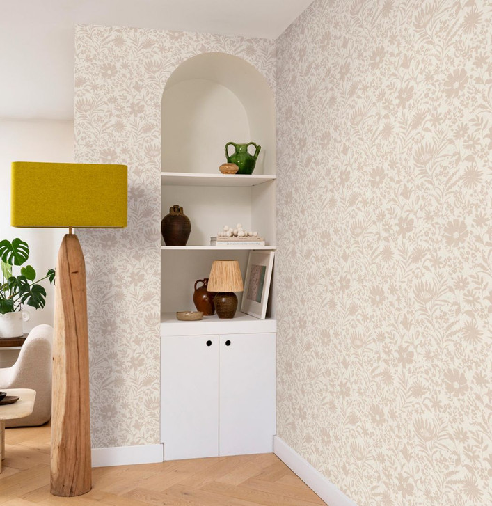 Blumentapete, Vliestapete Paraiso beige - WA428571