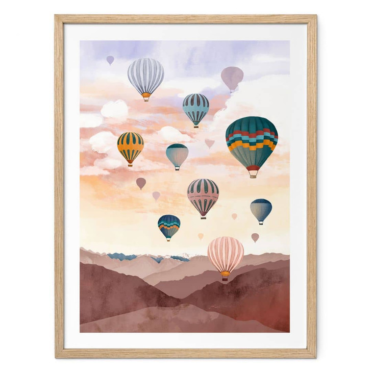 Poster Hoch hinaus mit den Heissluftballons - Goed Blauw - WA473468